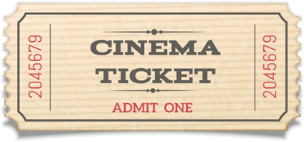 billet de cinéma rétro png