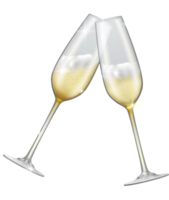 två glasögon av champagne korsade png