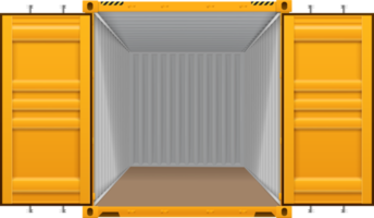 contenedor de carga amarillo brillante png