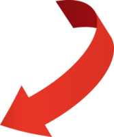 Red ribbon  arrow sticker png