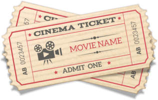 entradas de cine retro par cruzado png