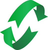 3D rotation sign green icon png