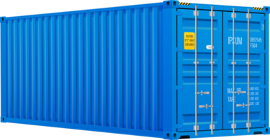 recipiente de carga azul brilhante