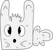 scarabocchio cartone animato sorpreso coniglio png