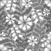 Fondo gris transparente de vector con flores de tejido blanco