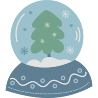 Christmas snow globe with New Year tree png