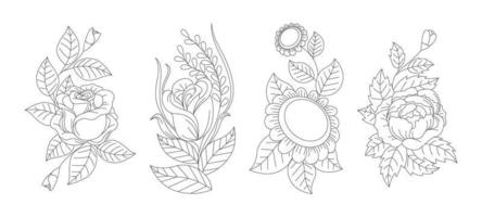 Floral Hand Drawn Element vector