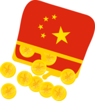 drapeau chinois dessiné à la main, renminbi dessiné à la main png