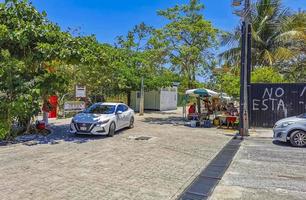 Playa del Carmen Quintana Roo Mexico 2022 Typical street road and cityscape of Playa del Carmen Mexico. photo