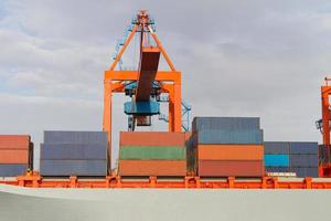 Container Ship in port photo