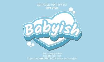 babyish text effect typography vector