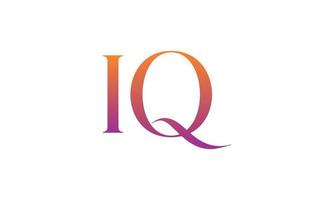 Letter IQ Vector Logo Free Template Free Vector