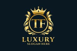 Initial TF Letter Royal Luxury Logo template in vector art for luxurious branding projects and other vector illustration.