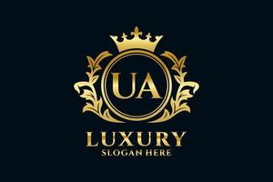 Initial UA Letter Royal Luxury Logo template in vector art for luxurious branding projects and other vector illustration.