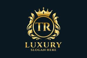 Initial TR Letter Royal Luxury Logo template in vector art for luxurious branding projects and other vector illustration.