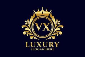 Initial VX Letter Royal Luxury Logo template in vector art for luxurious branding projects and other vector illustration.