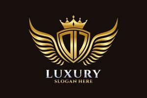 Luxury royal wing Letter OI crest Gold color Logo vector, Victory logo, crest logo, wing logo, vector logo template.