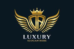 Luxury royal wing Letter OR crest Gold color Logo vector, Victory logo, crest logo, wing logo, vector logo template.