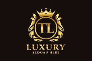 Initial TL Letter Royal Luxury Logo template in vector art for luxurious branding projects and other vector illustration.