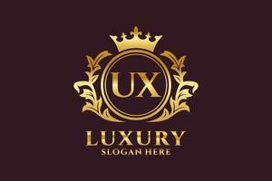 Initial UX Letter Royal Luxury Logo template in vector art for luxurious branding projects and other vector illustration.