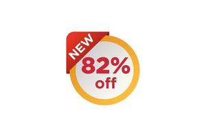 82 discount, Sales Vector badges for Labels, , Stickers, Banners, Tags, Web Stickers, New offer. Discount origami sign banner.