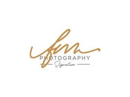 Letter FM Signature Logo Template Vector