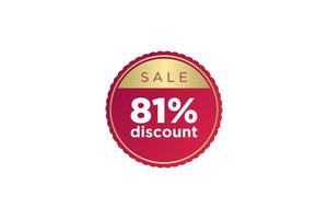 81 discount, Sales Vector badges for Labels, , Stickers, Banners, Tags, Web Stickers, New offer. Discount origami sign banner.