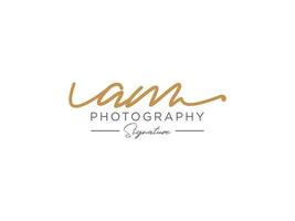 Letter AM Signature Logo Template Vector