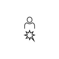 signo en blanco y negro adecuado para publicidad, sitios web, tiendas, tiendas, aplicaciones. trazo editable dibujado con una delgada línea negra. icono vectorial del usuario junto a la burbuja del habla en forma de estrella vector