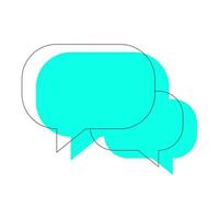 Dialogue and conversation sign. Vivid illustration of turquoise speech bubbles in form of rounded rectangles for web sites, apps, adverts, stores, shops vector