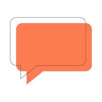 Dialogue and conversation sign. Vivid illustration of dark orange speech bubble in form of rounded rectangle for web sites, apps, adverts, stores, shops vector