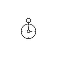 Time and clock. Minimalistic illustration drawn with black thin line. Editable stroke. Suitable for web sites, stores, mobile apps. Line icon of timer vector