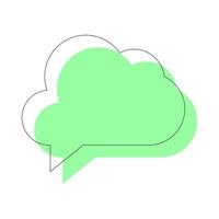 Signo de diálogo y conversación. ilustración vívida de la burbuja del habla verde claro en forma de nube para sitios web, aplicaciones, anuncios, tiendas, tiendas vector