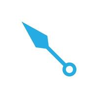 eps10 blue vector kunai abstract solid icon isolated on white background. dagger symbol in a simple flat trendy modern style for your website design, logo, and mobile application