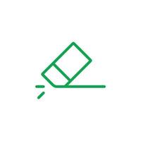 eps10 green vector eraser abstract line art icon isolated on white background. rubber outline symbol in a simple flat trendy modern style for your website design, logo, and mobile application