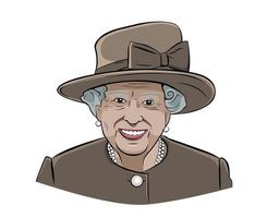 Queen Elizabeth Face Portrait With Brown Suit British United Kingdom National Europe Vector Illustration Abstract Design