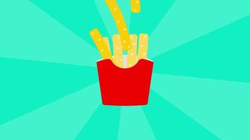 style plat d'animation de frites video