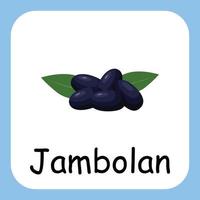 Jambolan Clip art with text, Flat design. Education for kids. Vector Illustration