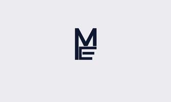 Alphabet letters Initials Monogram logo ME, EM, M and E vector