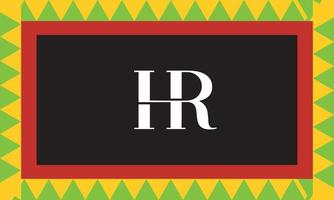 Alphabet letters Initials Monogram logo HR, RH, H and R vector