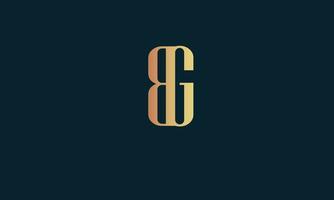 alfabeto letras iniciales monograma logo bg, gb, b y g vector