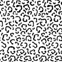 Vector seamless pattern with leopard skin. Black and white leopard spots.