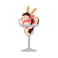 Ice cream in bright cartoon style. Icecream vector in nice colors isolated