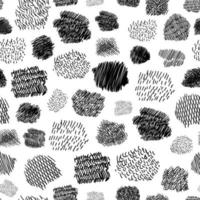 Seamless pattern of hand drawn hatched scribble symbols isolated on white. vector