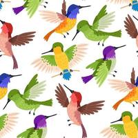 Seamless patern hummingbird background for kids. Cute children design template vector