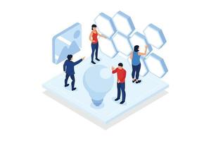 Tiny business people. RACI matrix, responsibility assignment matrix, linear responsibility chart concept.isometric vector modern illustration