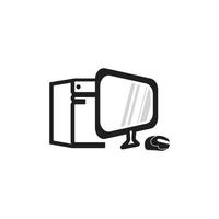 Computer or PC flat icon display Vector Image