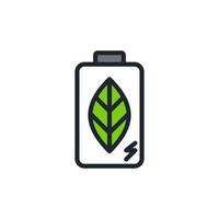 Natural energy battery icon, Vector and Illustration.