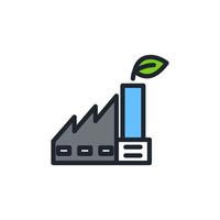 Factory icon that is environmentally friendly, Vector. vector