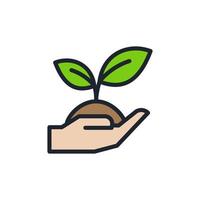 Tree planting icon, Sapling icon, Vector and Illustration.